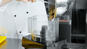 Pour the topping mixture in the food processor