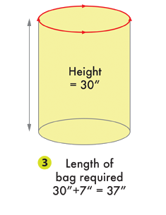 A Diagram Showing How To Measure And Find The Right Size Bin Bag For Your Round Bins