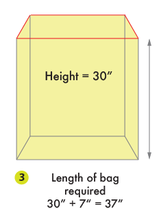 A Diagram Showing How To Measure And Find The Right Size Bin Bag For Your Square And Rectangular Bins