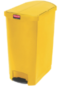 DJ777 Rubbermaid Slim Jim End Step on Pedal Bin Yellow 90 Litres