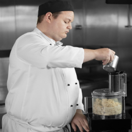 Chef Chris John pulses his pastry to a fine crumb