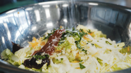 Bulgogi Burger recipe kimchi slaw prep