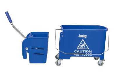 Jantex blue mop buckets with wringer and wheels