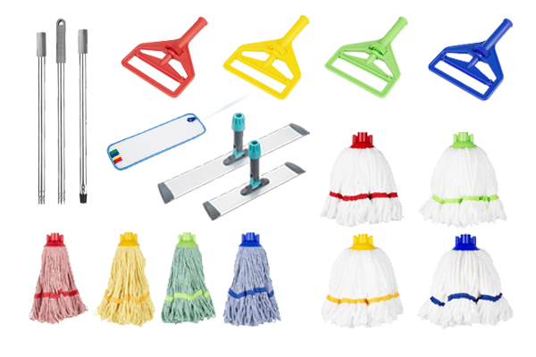 Jantex Connect interchangeable cleaning system with flat mop head attached