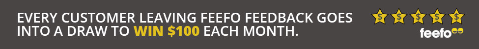 Every customer leaving feefo goes into a draw to win $100 each month