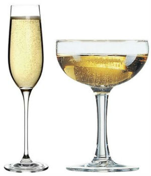 Champagne Flute and Saucer on Table