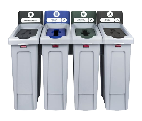 DY081 Rubbermaid Slim Jim Four Stream Recycling Station