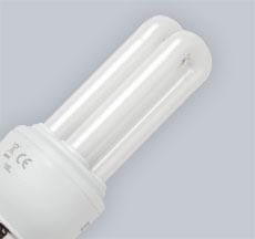 A CFL Light Bulb An Energy-Saving CFL (Compact Fluorescent Lamp) Light Bulb In A Stick Shape