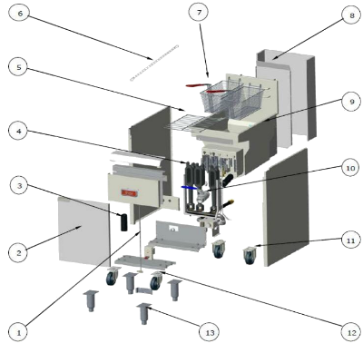Exploded Parts Thor Fryer