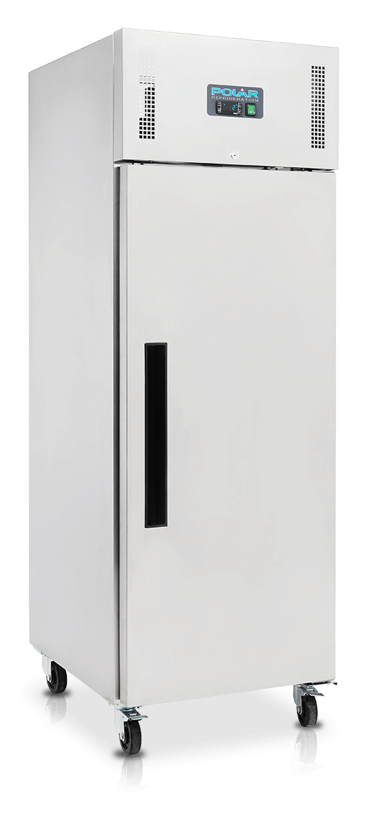 Polar G Series Polar G Series upright single door fridge with castors on a white background