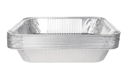 Stack of foil trays